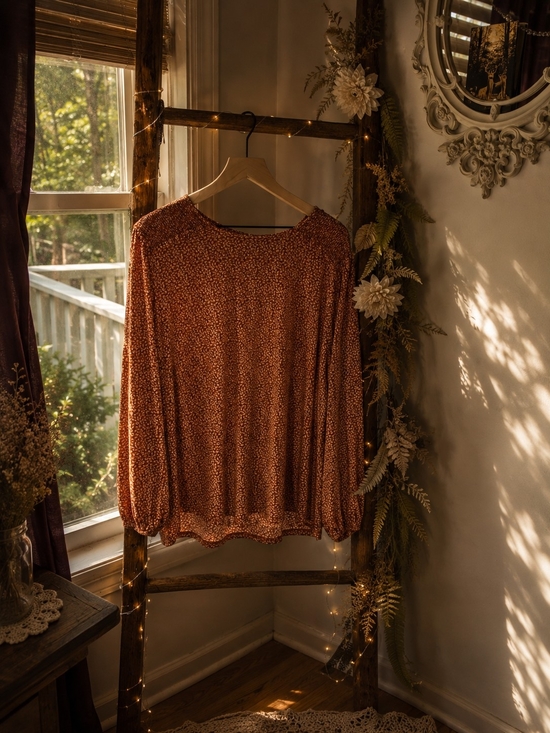 Adrianna Papell Tops - Peasant Long Sleeve Blouse